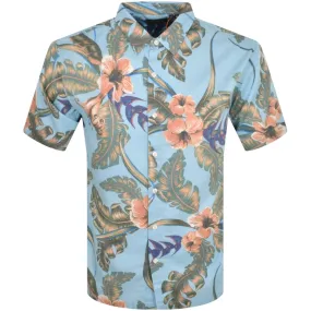 Superdry Short Sleeved Hawaiian Shirt Blue