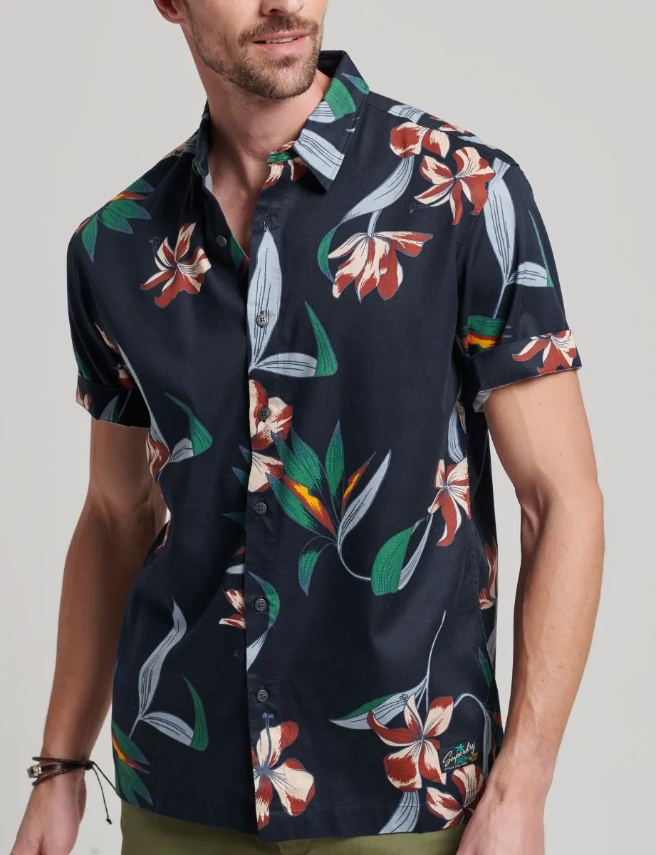 Superdry Vintage Hawaiian Short Sleeve Shirt Dark Navy Hawaiian