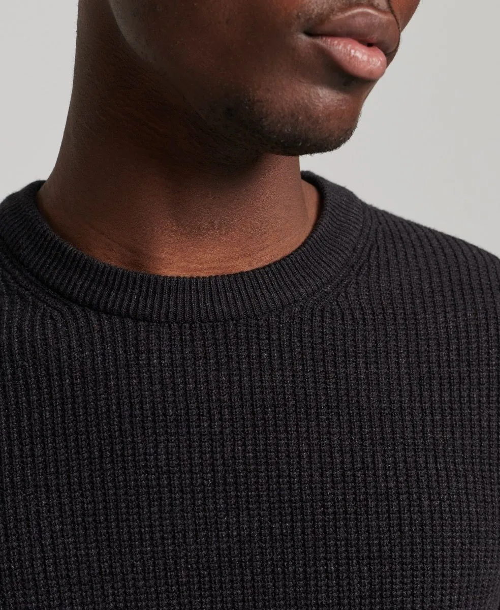 Superdry Vintage Textured Crew Neck Jumper Raven