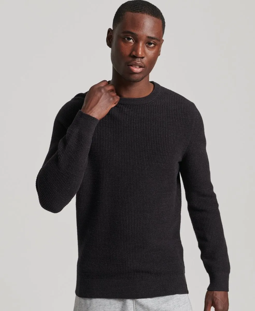 Superdry Vintage Textured Crew Neck Jumper Raven