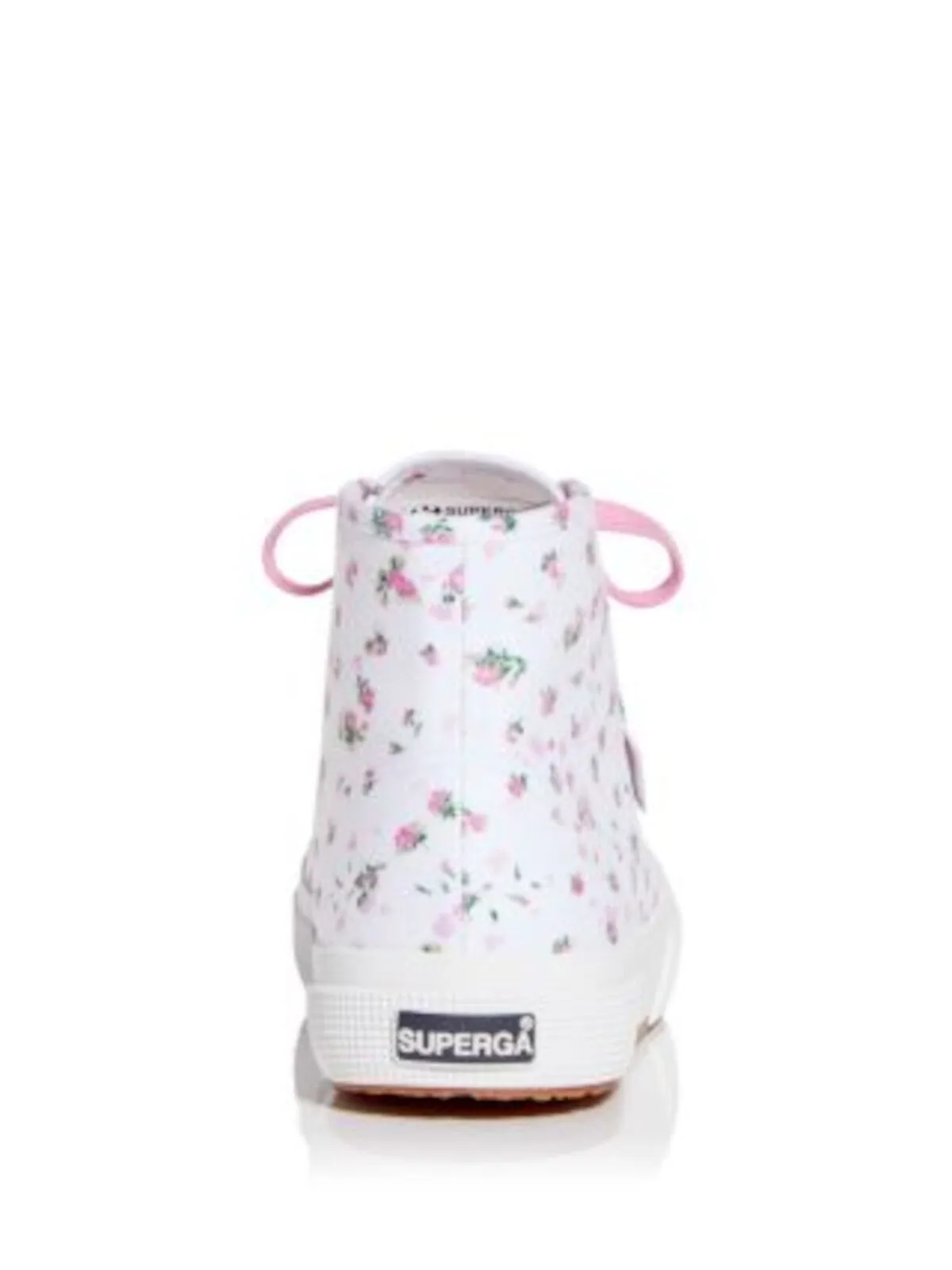 SUPERGA Womens White Floral Padded Round Toe Platform Lace-Up Sneakers Shoes