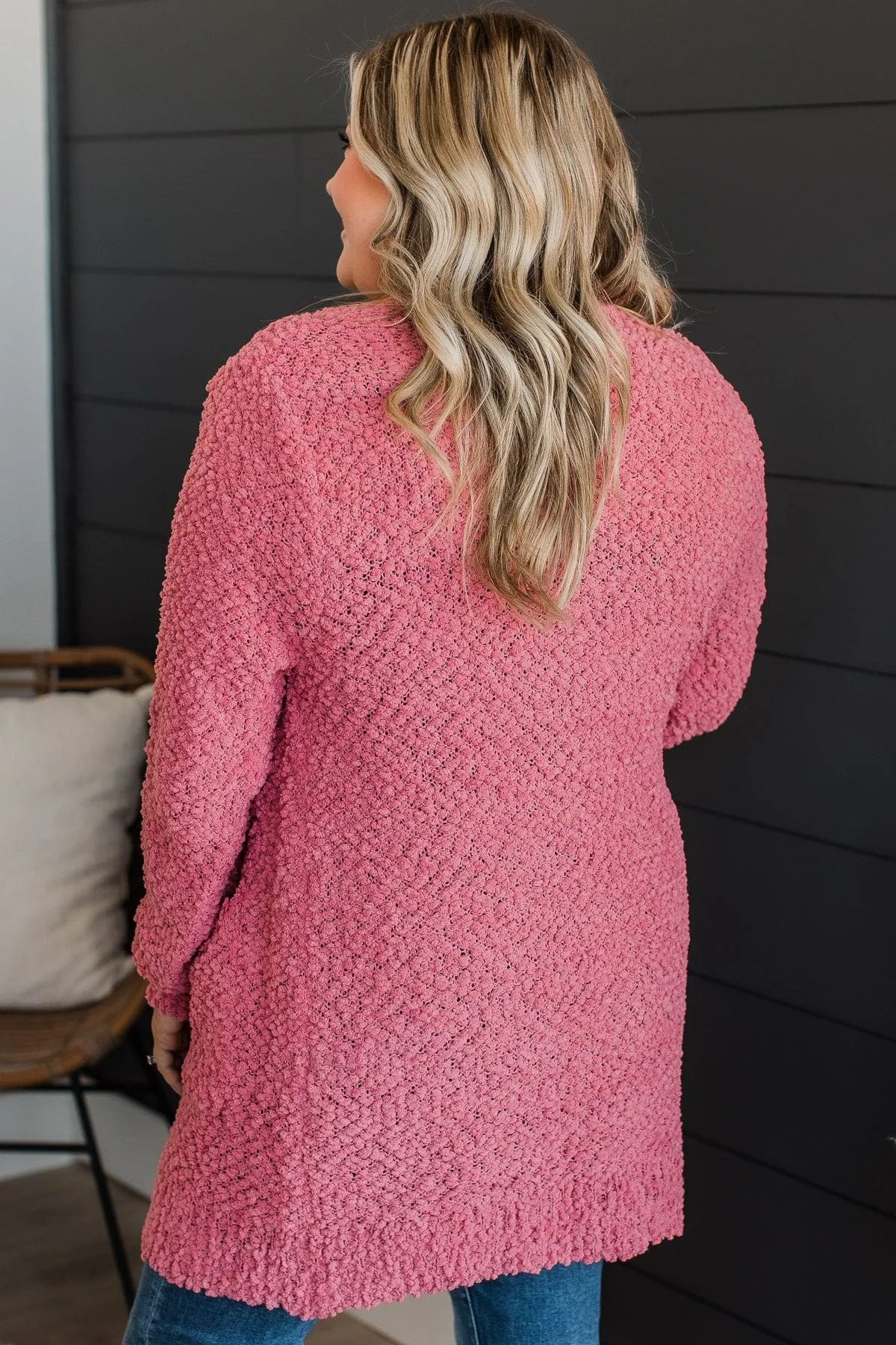 Take Another Look Popcorn Cardigan- Dusty Rose