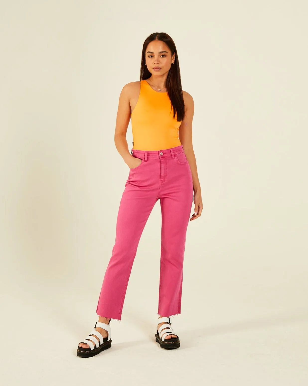 Tara Crop Flare Pink Yarrow