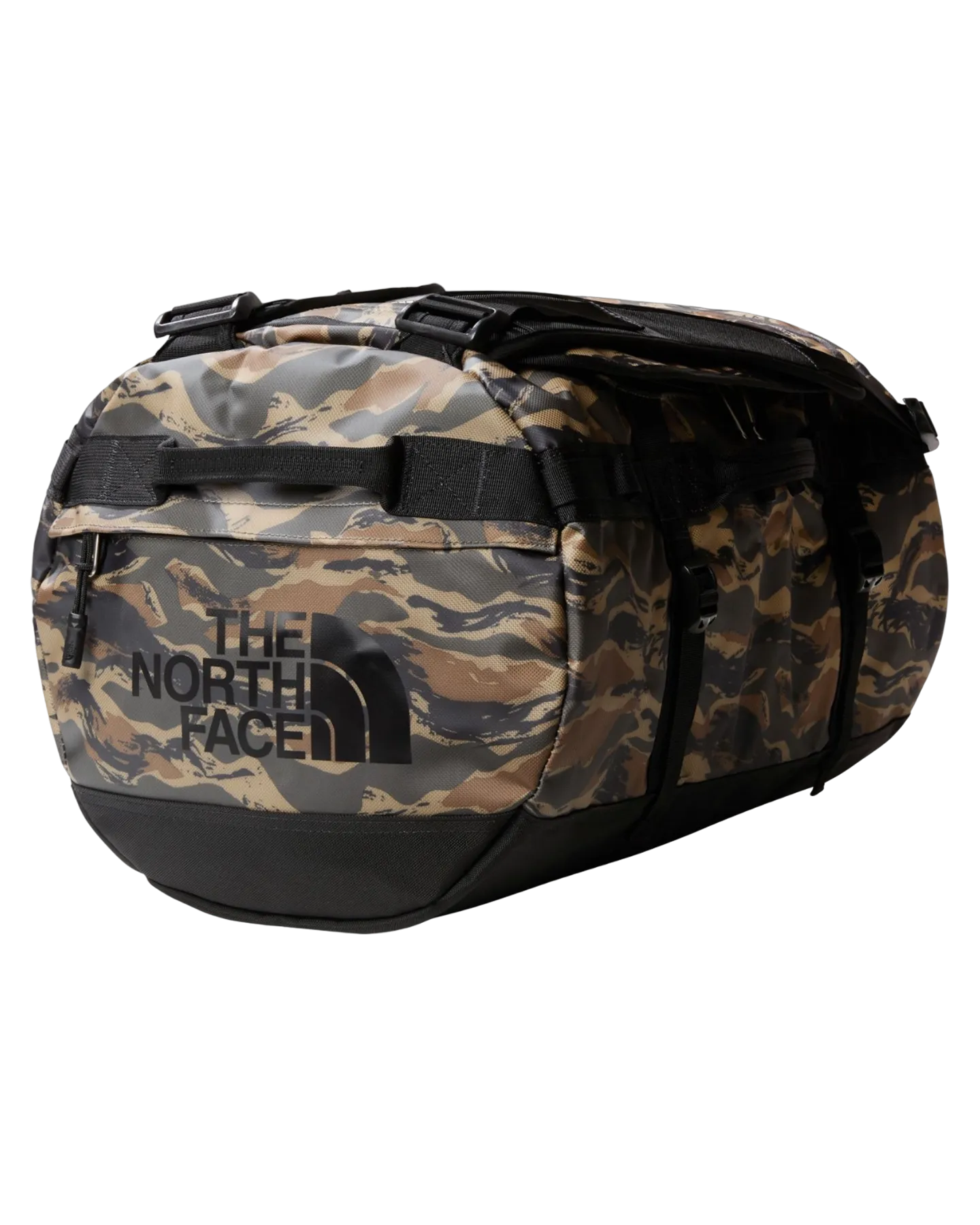 The North Face Base Camp Duffel - New Taupe Green Painted Camo Print / TNF Black - 2023