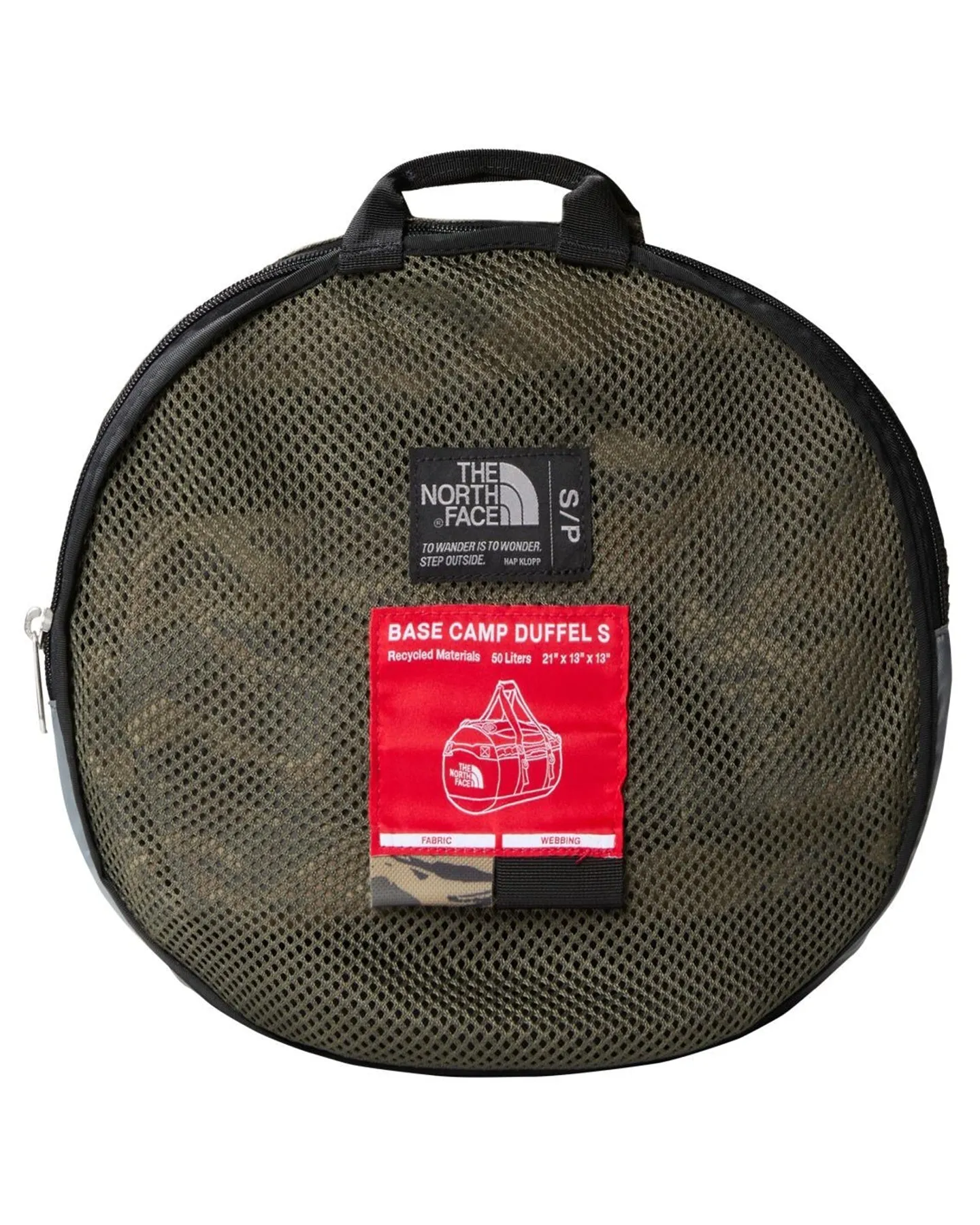 The North Face Base Camp Duffel - New Taupe Green Painted Camo Print / TNF Black - 2023