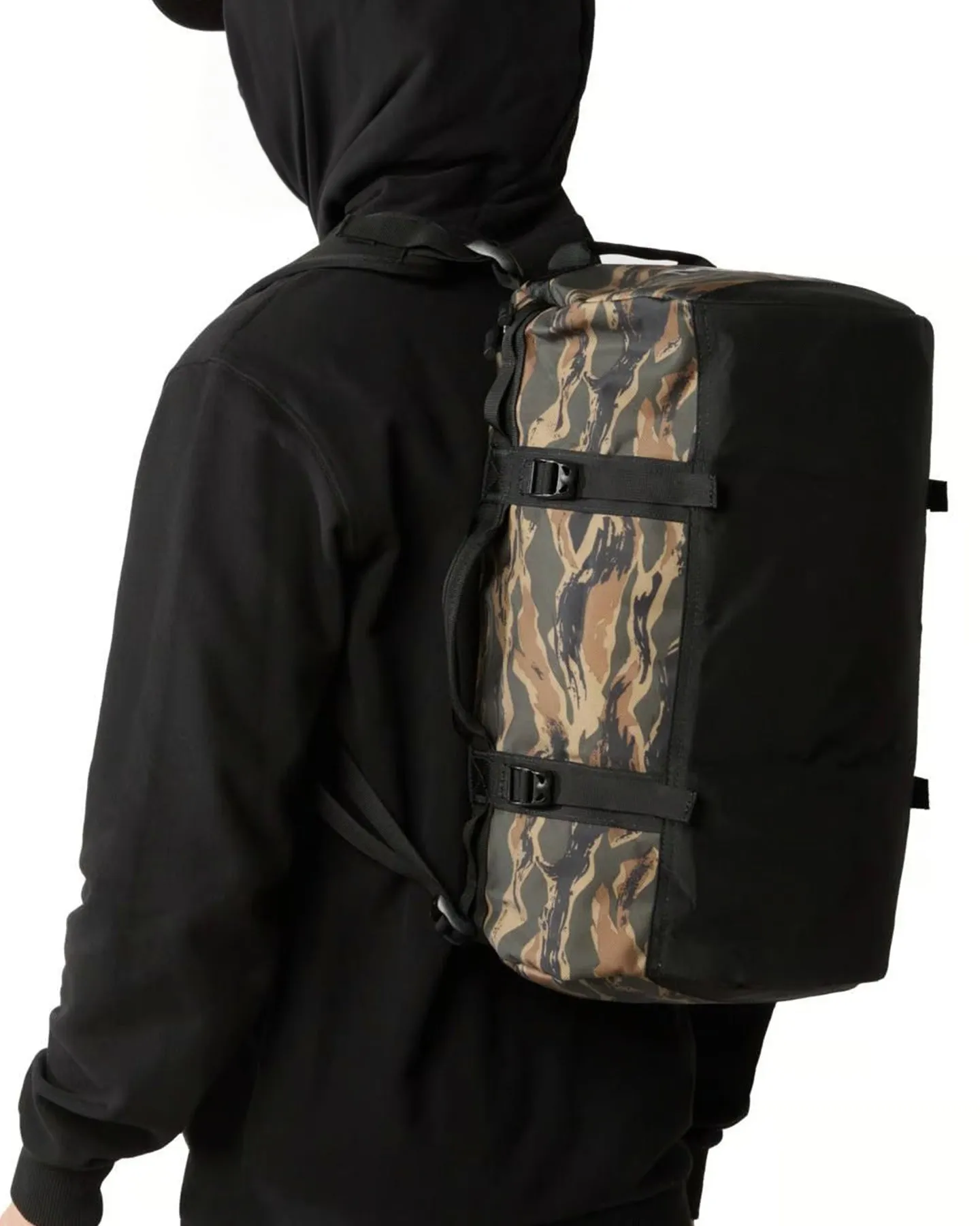 The North Face Base Camp Duffel - New Taupe Green Painted Camo Print / TNF Black - 2023