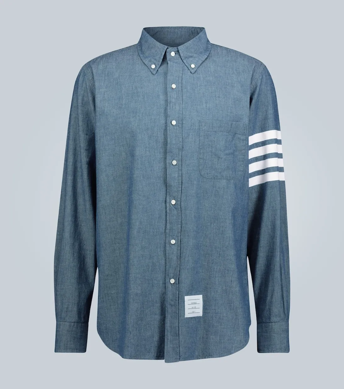 THOM BROWNE  |Stripes Long Sleeves Plain Cotton Logo Designers Shirts