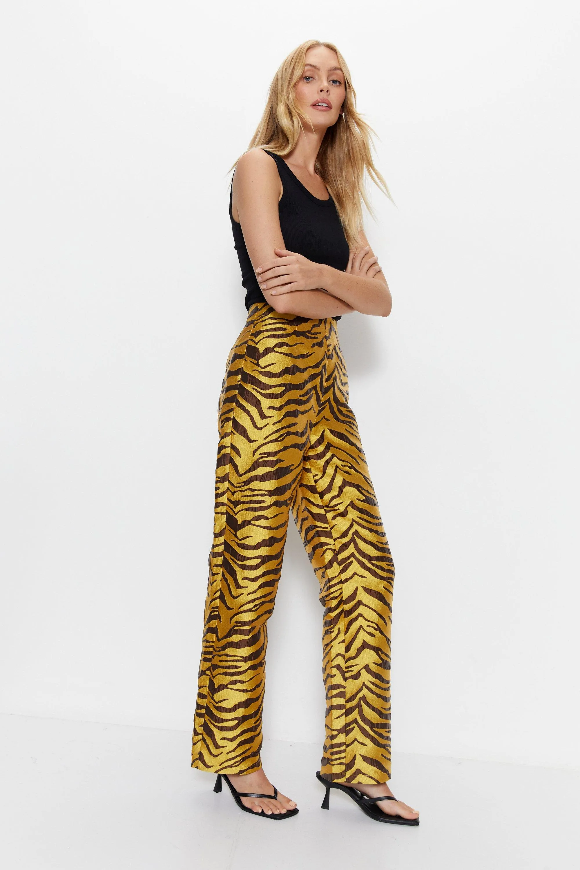 Trousers | Premium Jacquard Zebra Print Trousers | Warehouse