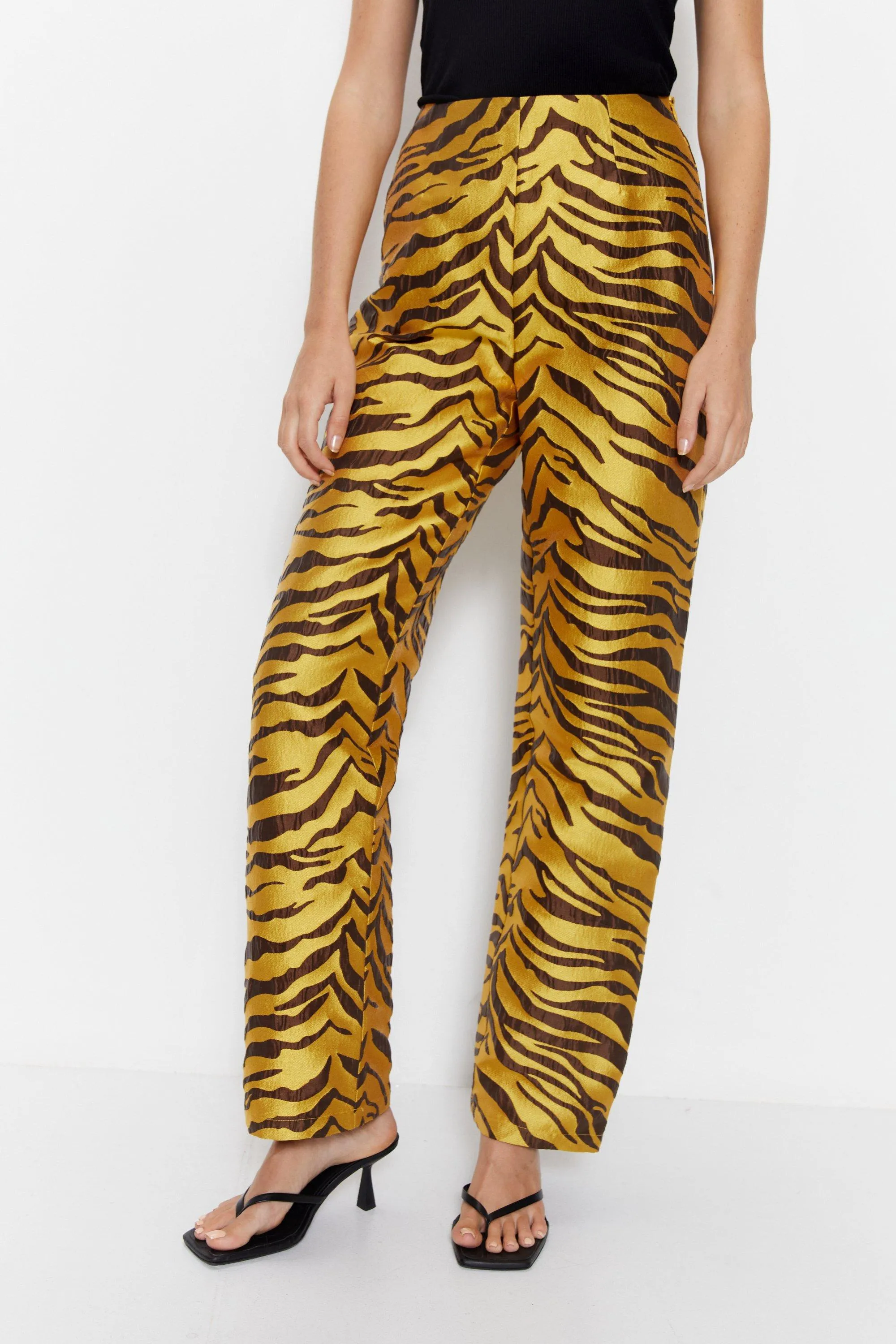 Trousers | Premium Jacquard Zebra Print Trousers | Warehouse