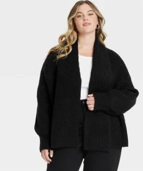 Universal Thread Women's Scarf Cardigan - Universal Thread™ Black 3X