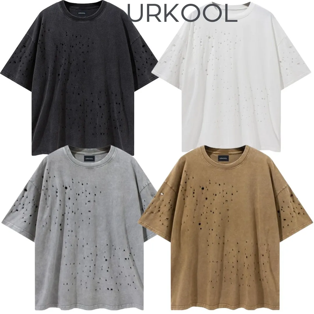 URKOOL  |Pullovers Unisex Street Style Tie-dye Bi-color Plain Cotton