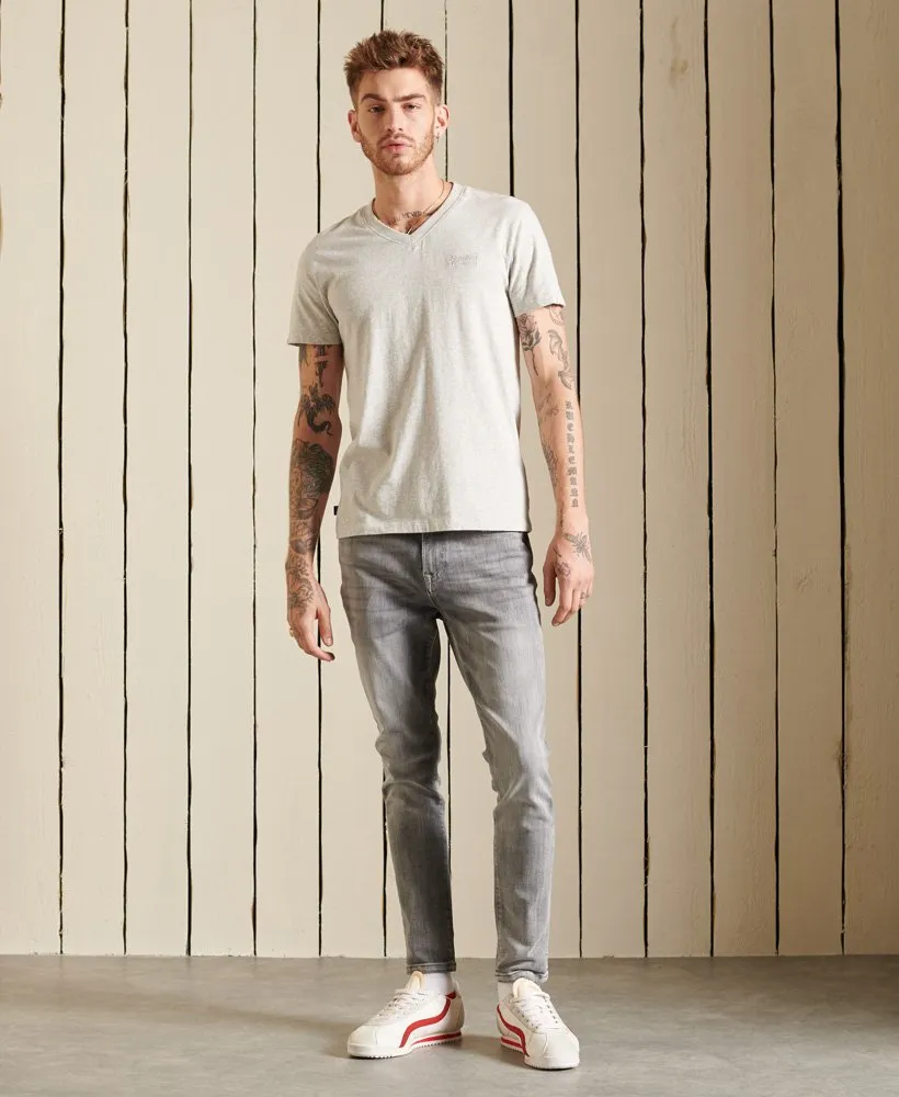 V Neck Essential T Shirt | Grey Marle