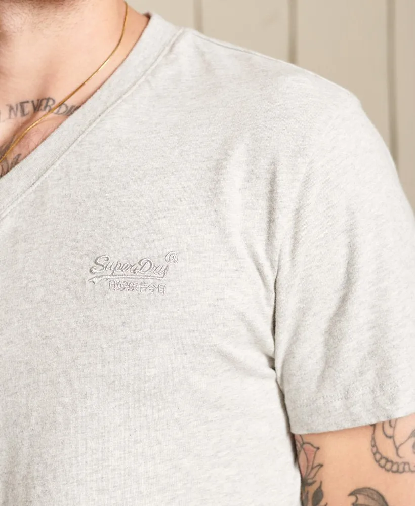 V Neck Essential T Shirt | Grey Marle