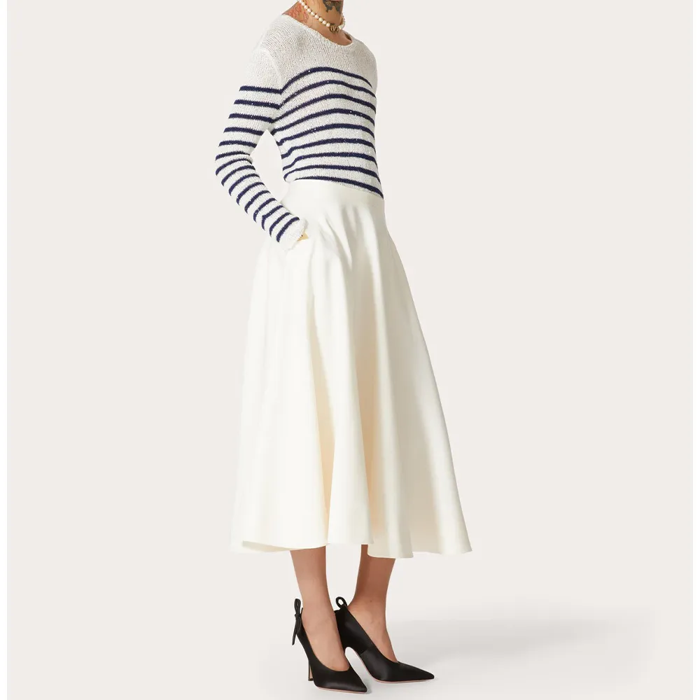 VALENTINO  |Stripes Casual Style Street Style Long Sleeves Plain