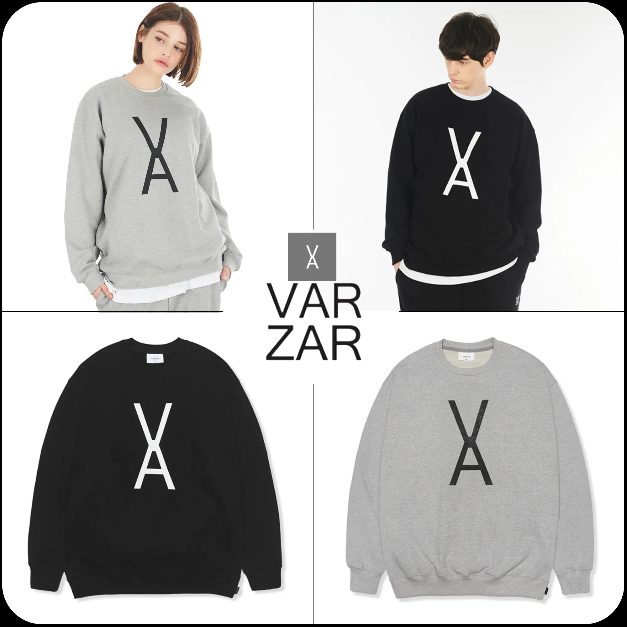 VARZAR  |Unisex Street Style Long Sleeves Cotton Sweatshirts