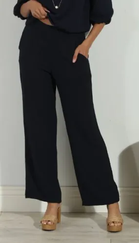 Veronica Wide Leg Pants - Navy