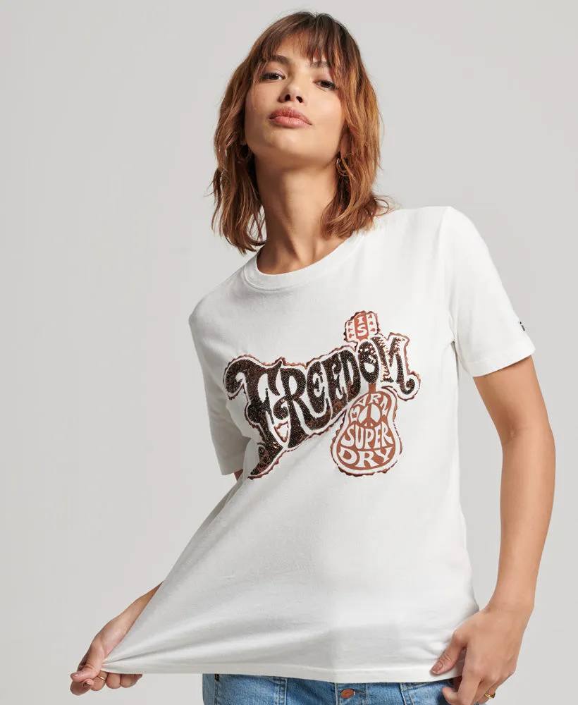 Vintage Embellished T-Shirt | New Chalk