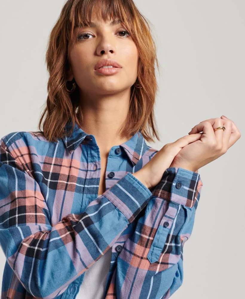 Vintage Relaxed Check Shirt | Navy Pink Check