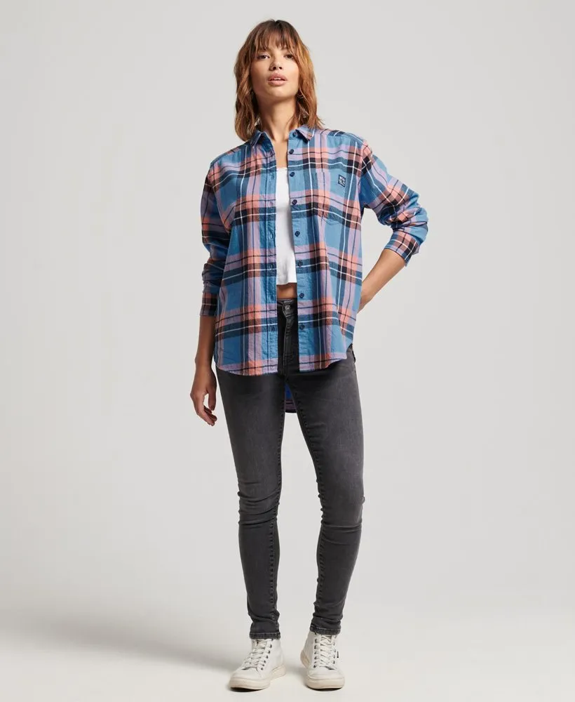 Vintage Relaxed Check Shirt | Navy Pink Check