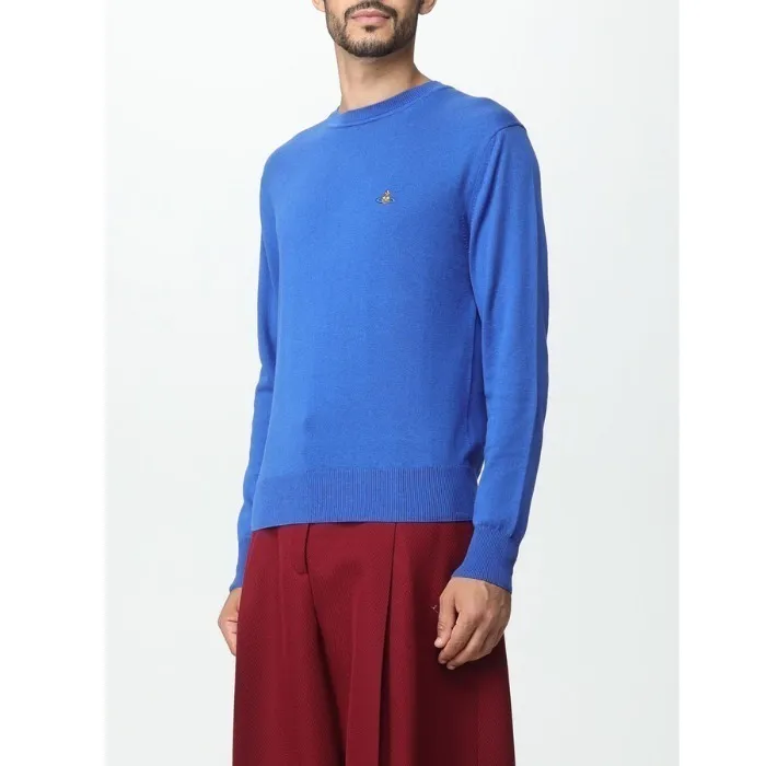 Vivienne Westwood  |Logo Crew Neck Cashmere Long Sleeves Plain Cotton Sweaters