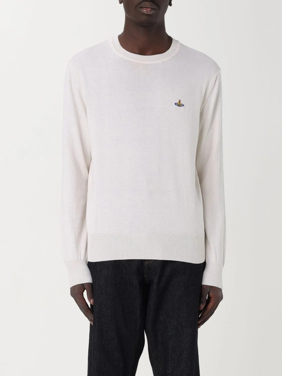 Vivienne Westwood  |Logo Crew Neck Cashmere Long Sleeves Plain Cotton Sweaters