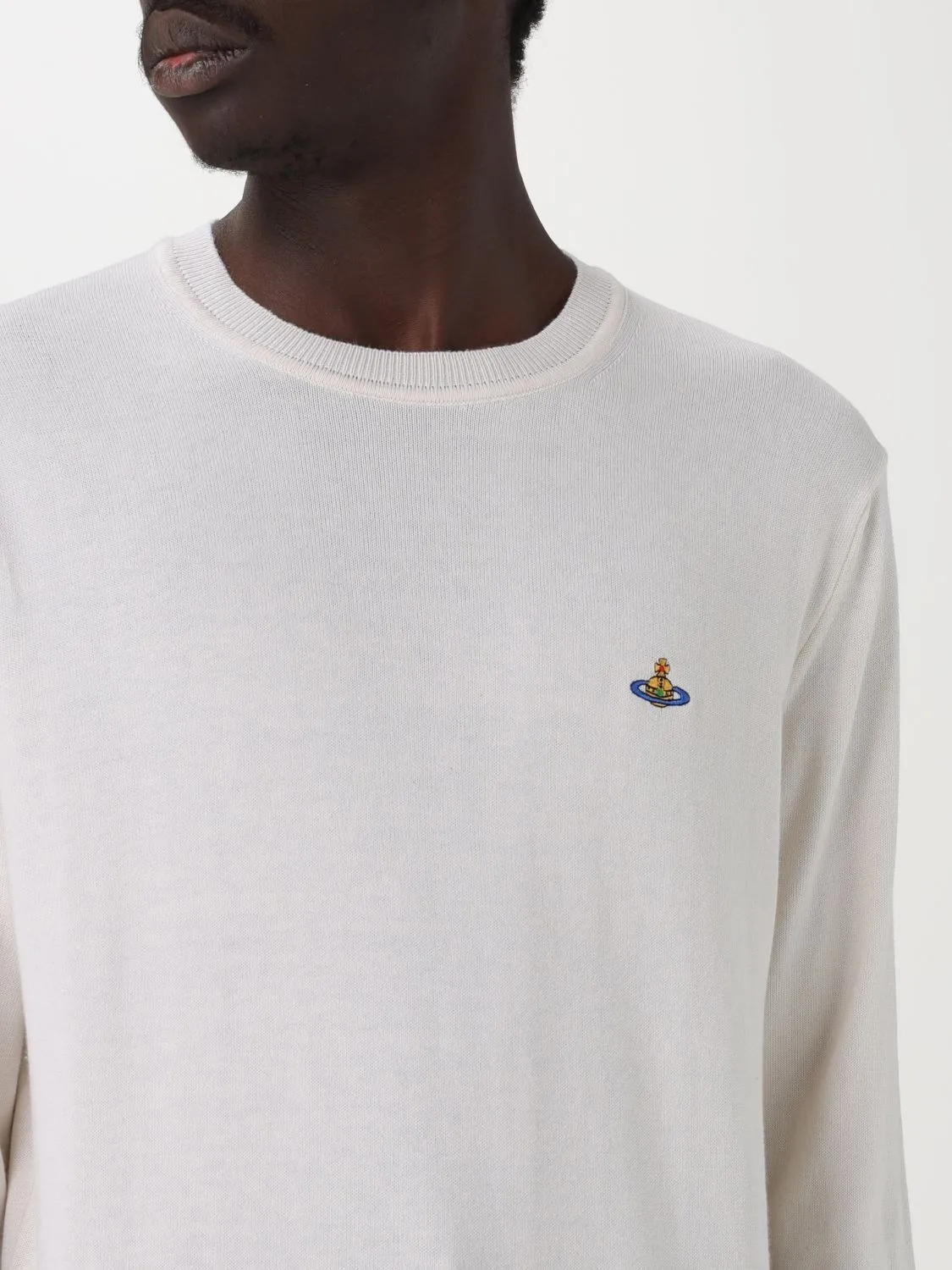 Vivienne Westwood  |Logo Crew Neck Cashmere Long Sleeves Plain Cotton Sweaters