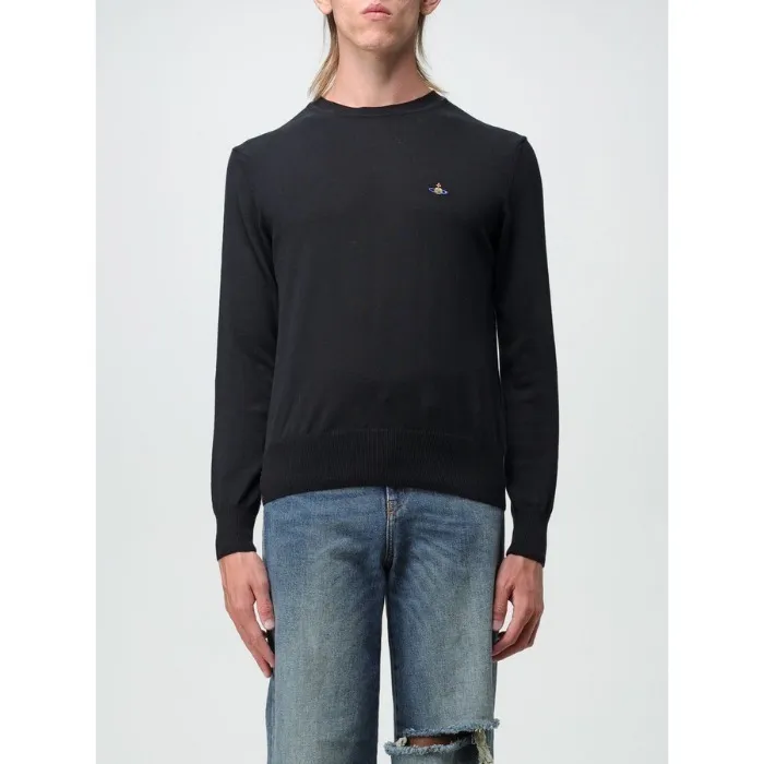 Vivienne Westwood  |Logo Crew Neck Cashmere Long Sleeves Plain Cotton Sweaters