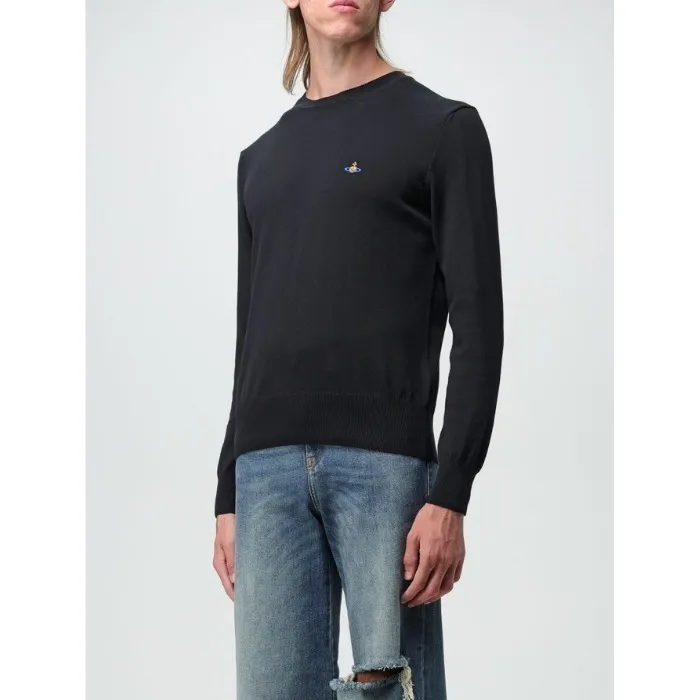 Vivienne Westwood  |Logo Crew Neck Cashmere Long Sleeves Plain Cotton Sweaters