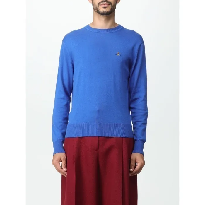 Vivienne Westwood  |Logo Crew Neck Cashmere Long Sleeves Plain Cotton Sweaters