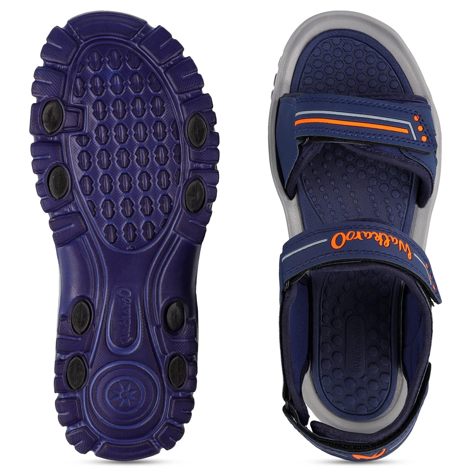 Walkaroo Men Sandal  - WC4420 Navy Blue orange