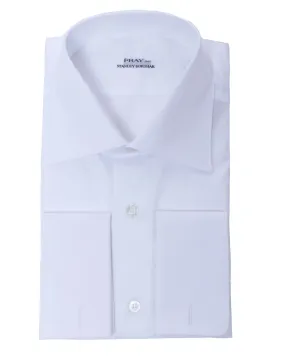 White Tight Diamond Weave Formal Dress Shirt