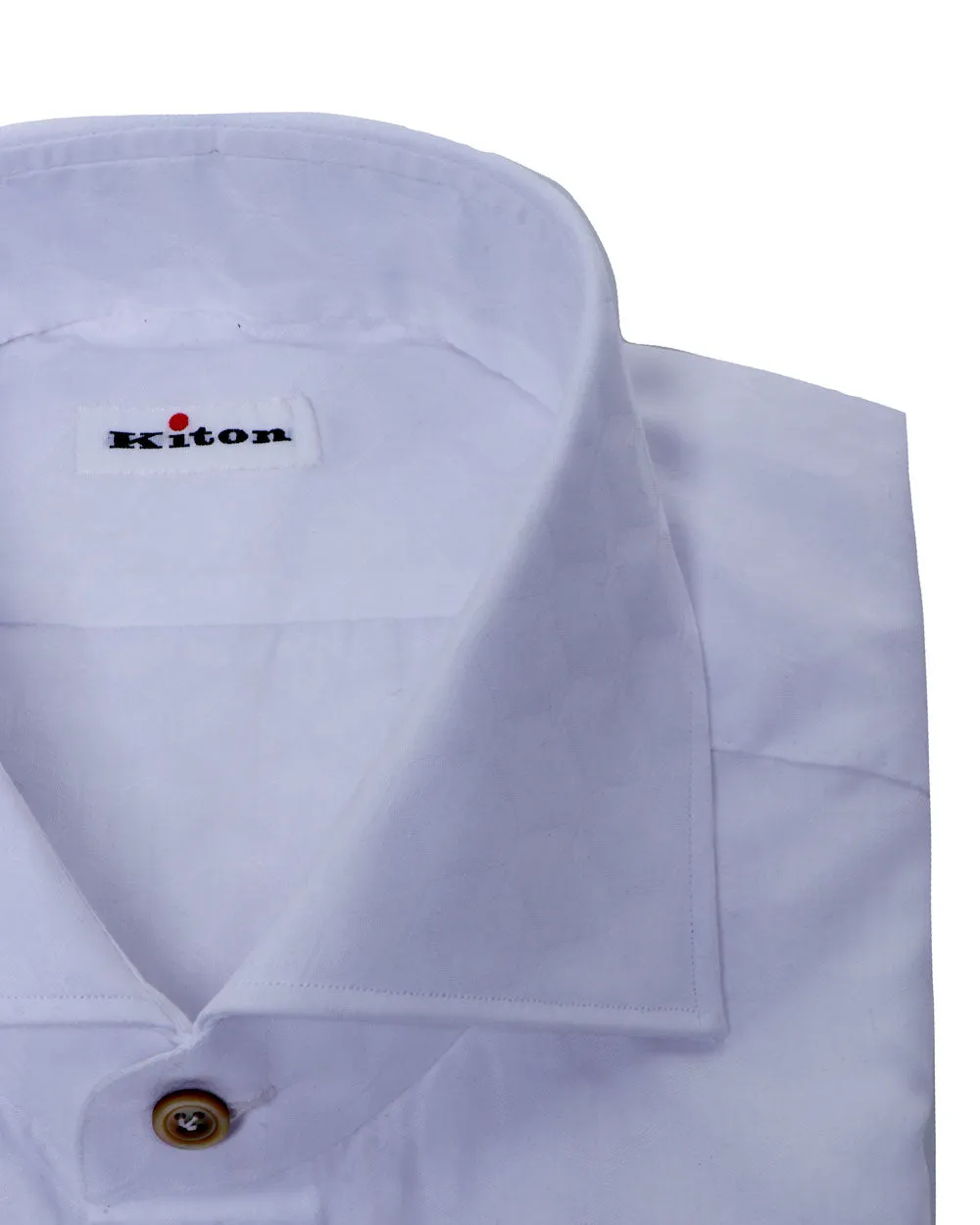 White Tonal Diamond Formal Shirt