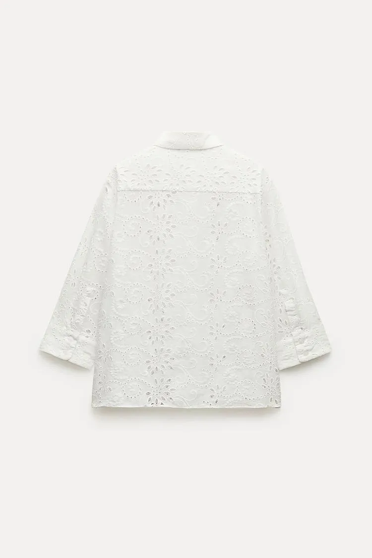 ZARA  |Casual Style Long Sleeves Cotton Shirts & Blouses