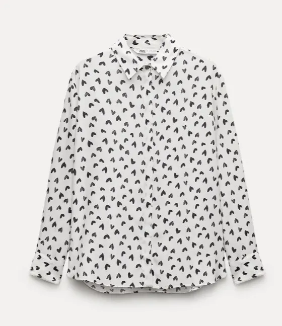 ZARA  |Heart Casual Style Long Sleeves Elegant Style