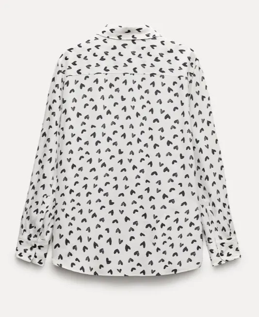 ZARA  |Heart Casual Style Long Sleeves Elegant Style