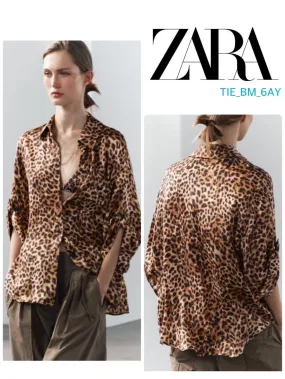 ZARA  |Leopard Patterns Casual Style Long Sleeves