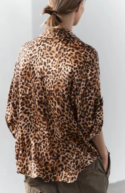 ZARA  |Leopard Patterns Casual Style Long Sleeves